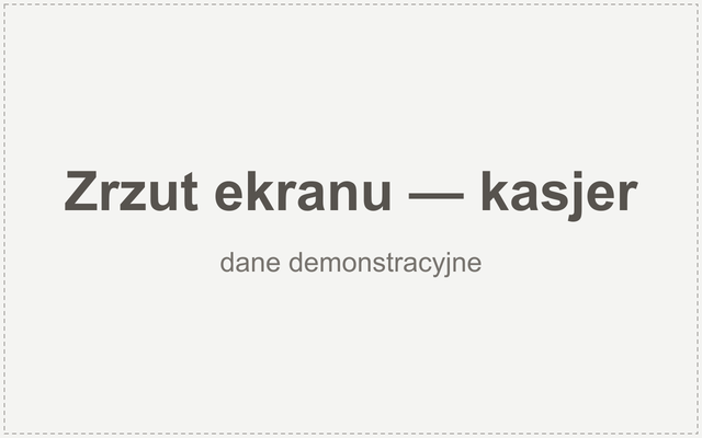 Zrzut ekranu kasjera fikcyjnego Kasyna Przykładowego z widoczną wpłatą BLIK
